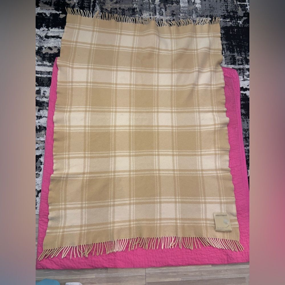 Zoeppritz Cashmere 50% cashmere/50% virgin wool plaid blanket 42x60 inches